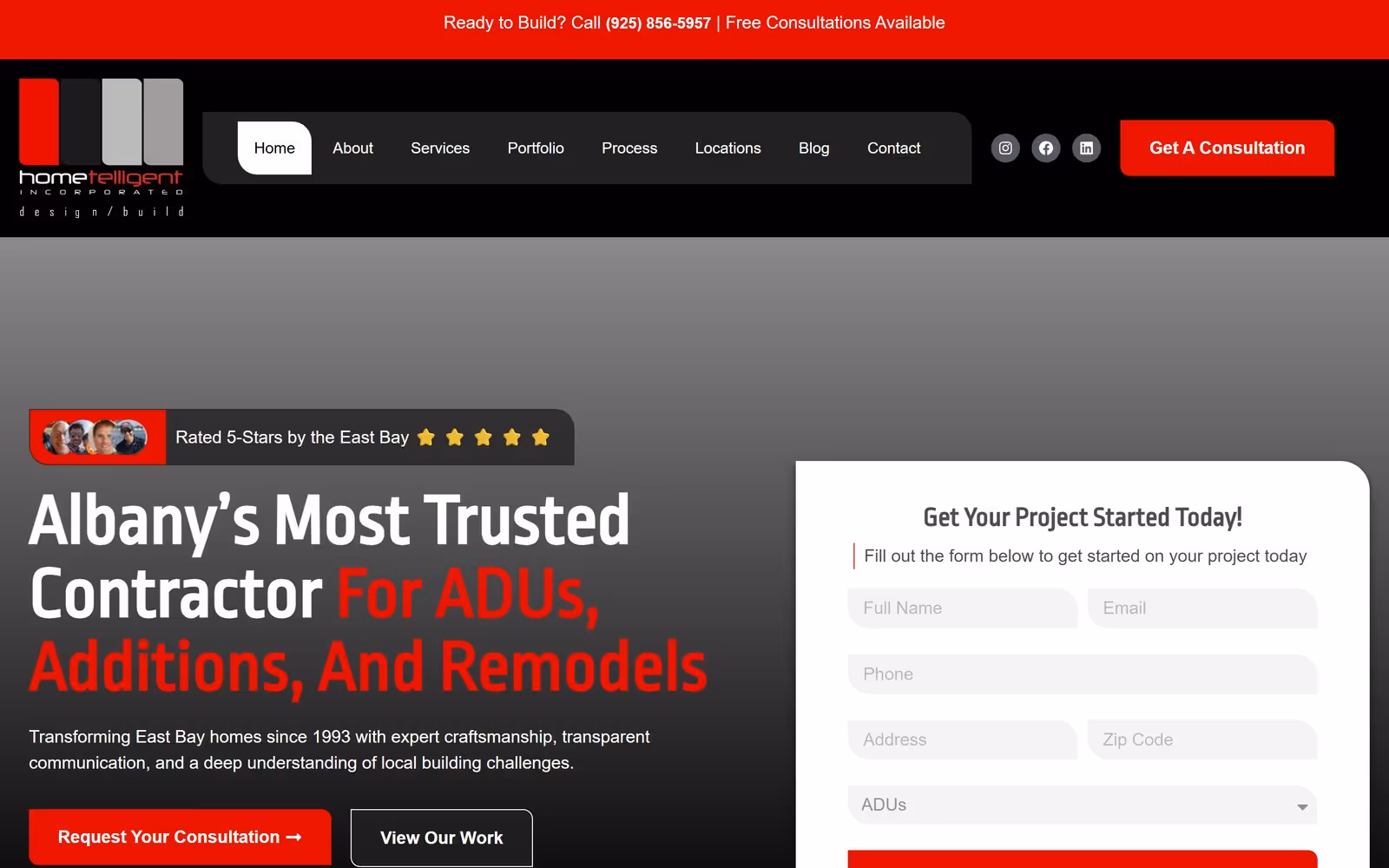 Hometelligent home page — ADU, addition and remodel contractor in Albany